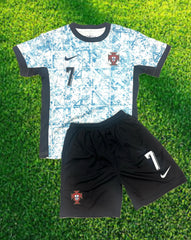Youth Christiano Ronaldo Portugal Blue Jersey + Short Set