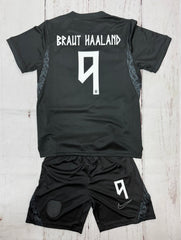 Youth Haaland Jersey Norway Away Black 2026 Kit (Jersey + Shorts)