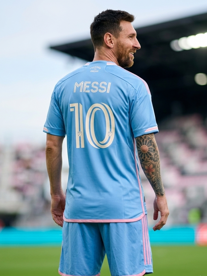 Youth Messi Blue Alternate Jersey Kit (Jersey+Shorts)