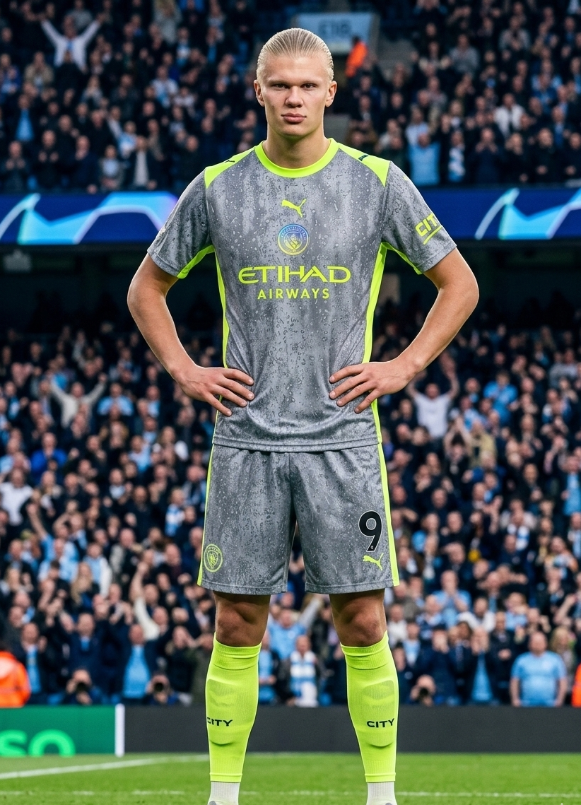 Youth Haaland Man City Jersey Rain Or Shine Kit (Jersey & Short Set)