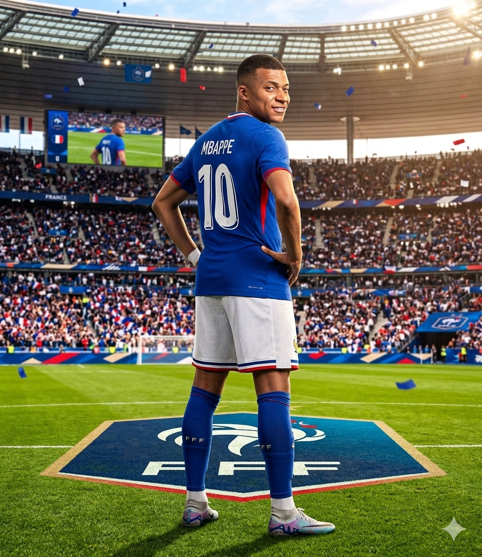 Youth Kylian Mbappe France National Team Home Jersey