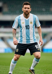 Youth Messi Retro Argentina Jersey Kit (Jersey+Shorts)