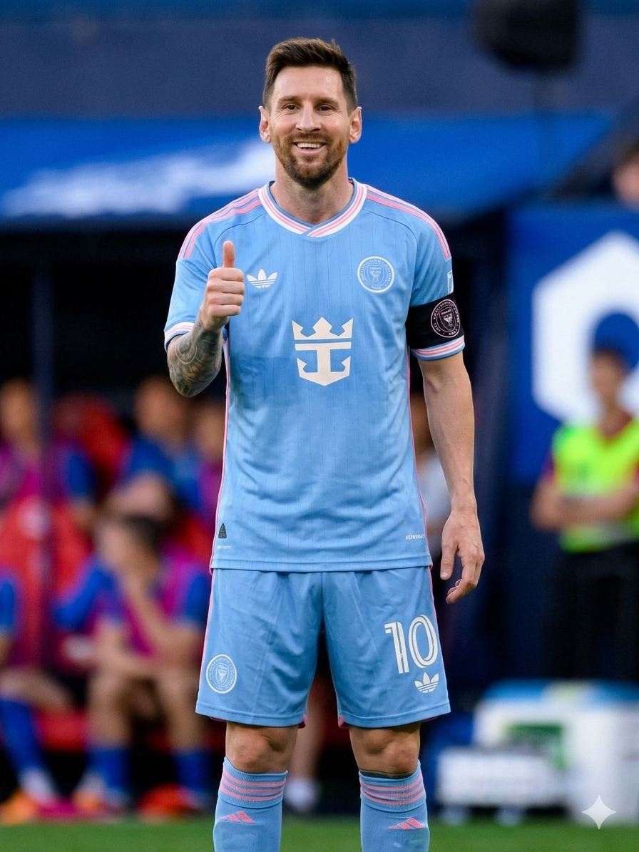 Youth Messi Blue Alternate Jersey Kit (Jersey+Shorts)