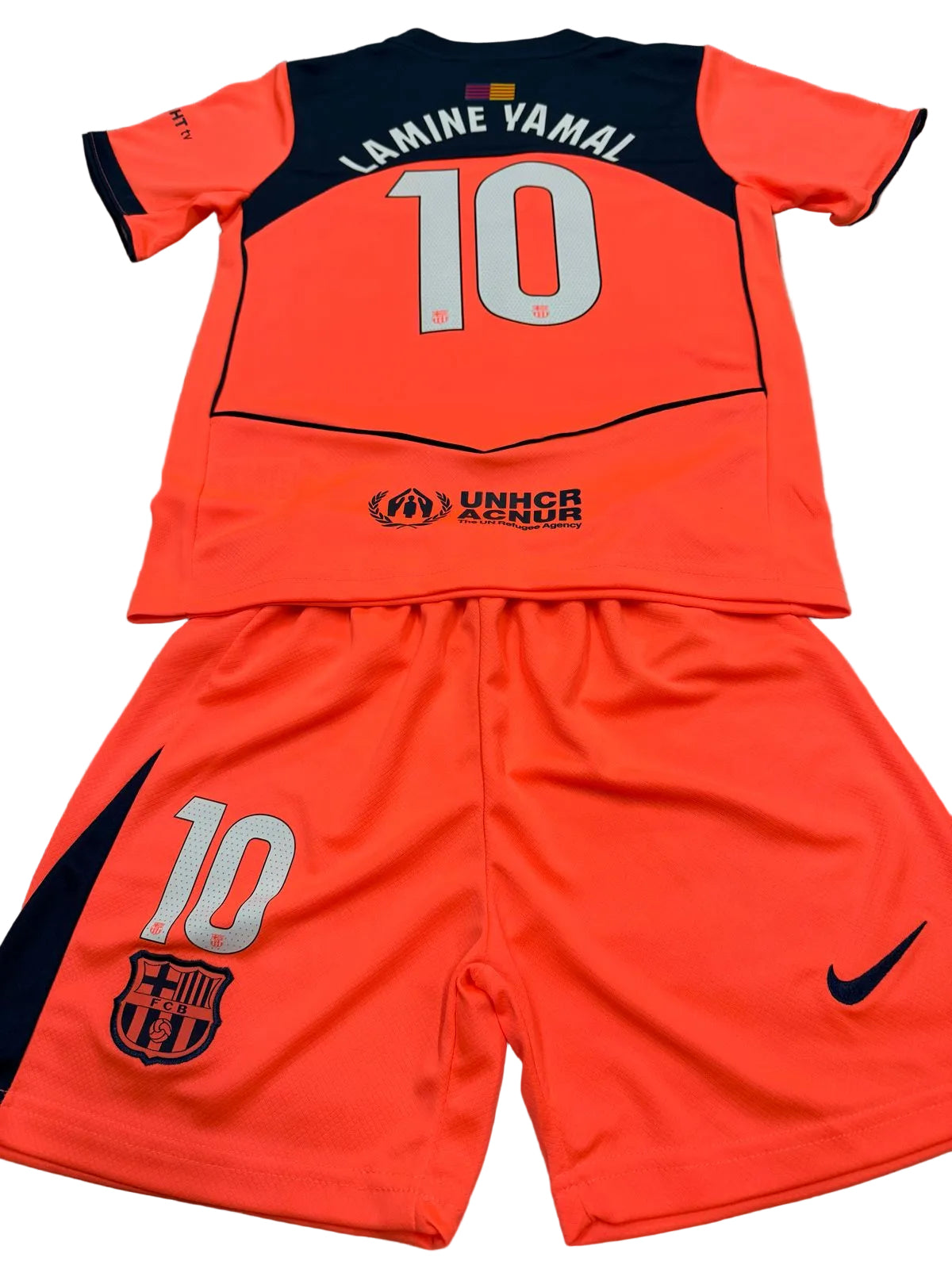 Kids Lamine Yamal jersey sets youth soccer kits