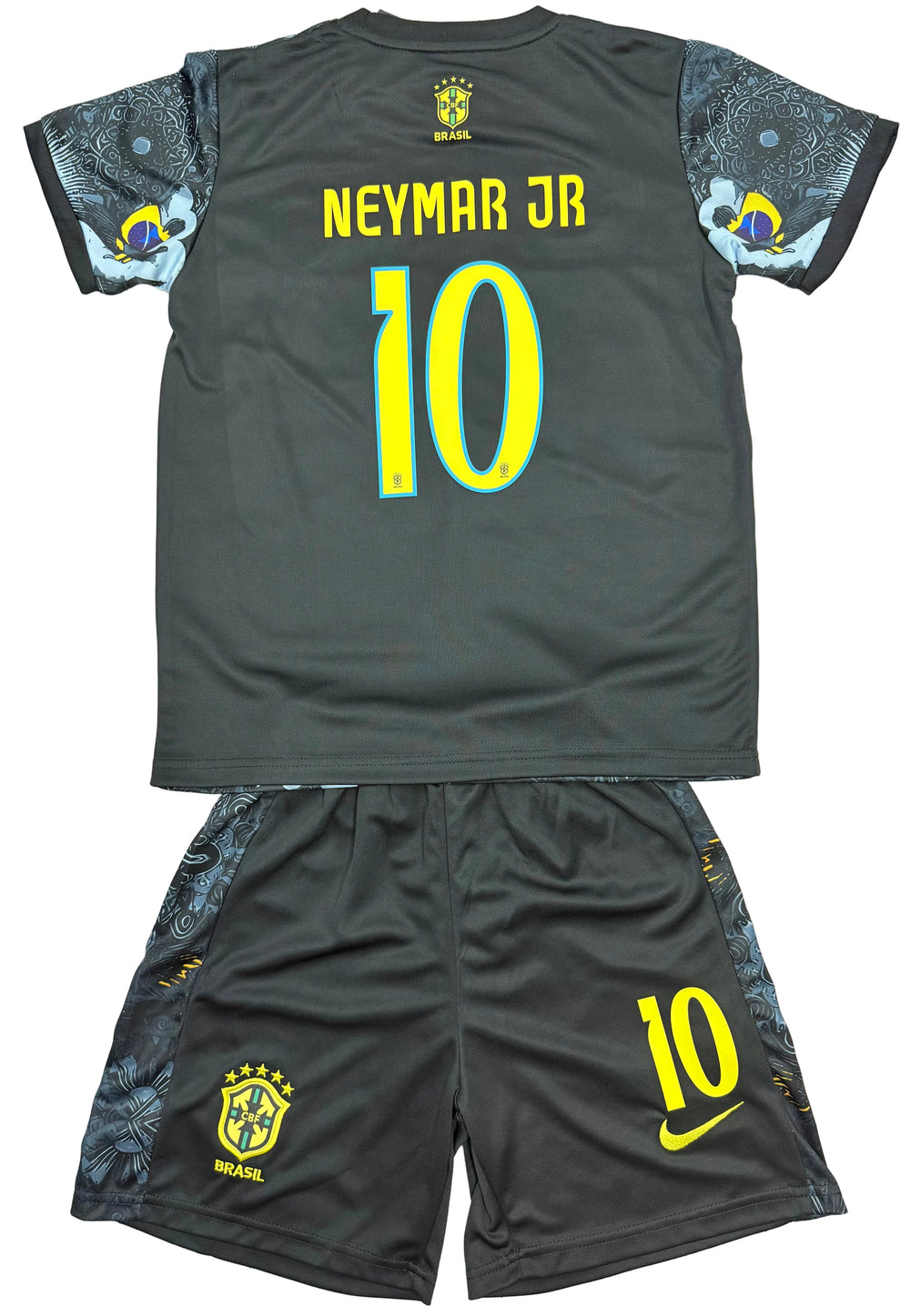 Neymar Jr Brazil jersey retro kids soccer kits