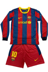 Retro Messi jersey kids long sleeve kit