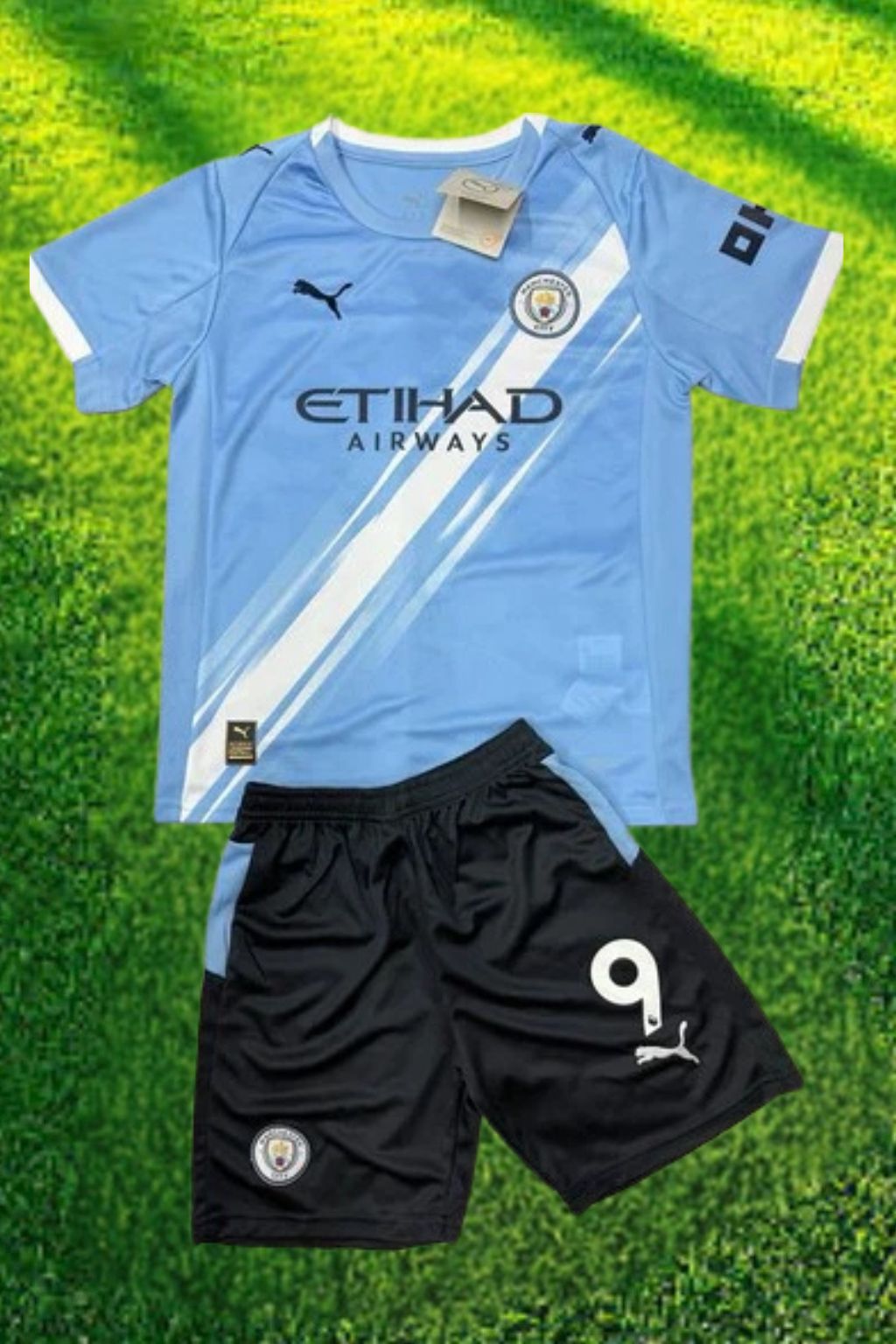 Youth Haaland Man City Blue 25-26 Kit (Jersey & Short Set)