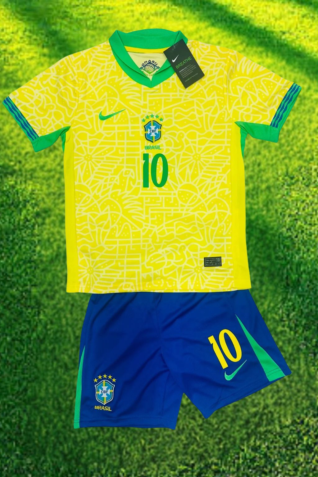 Neymar Jr Youth Brazil Jersey + Shorts Kids Soccer Kits
