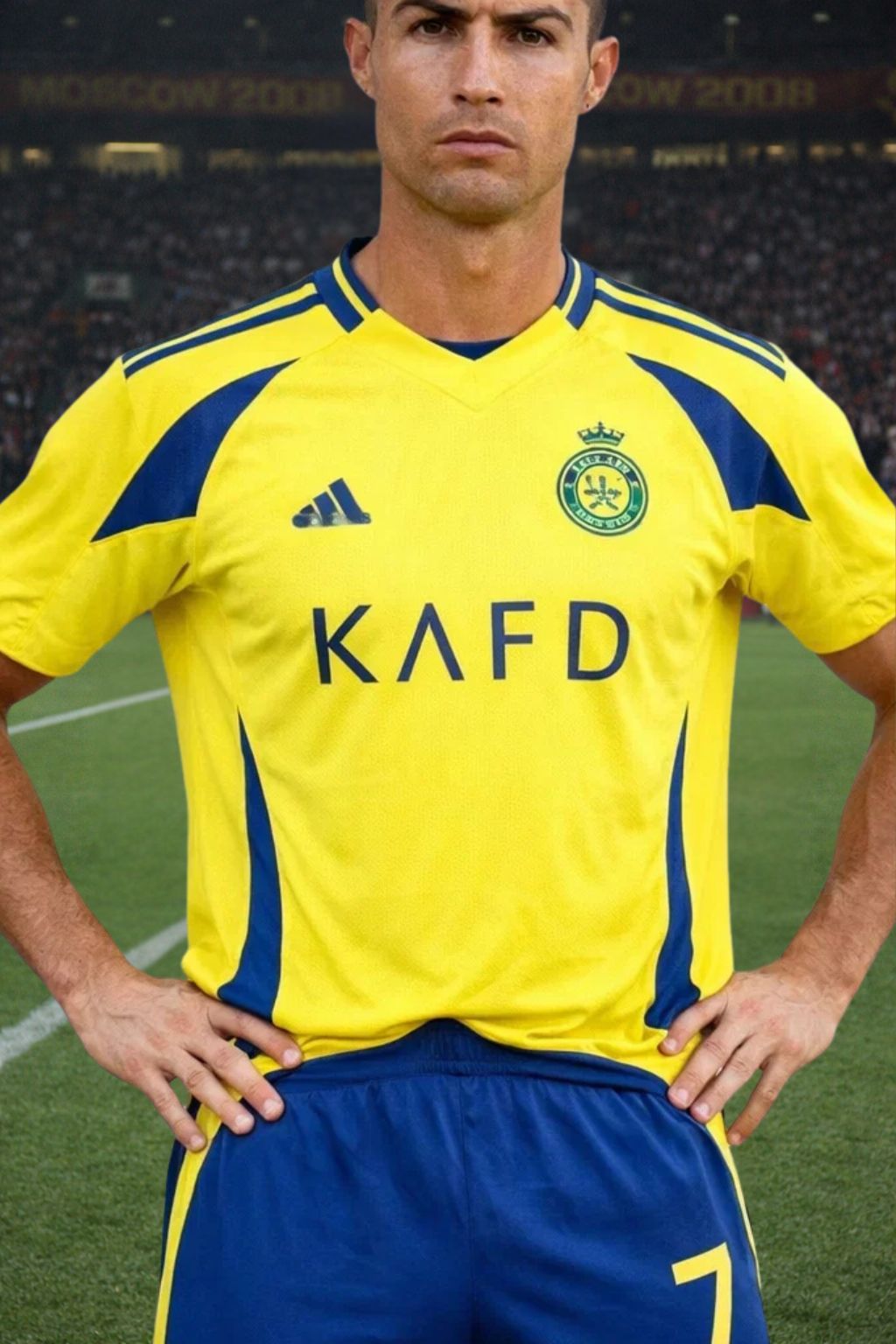 Youth Ronaldo Yellow Al Nassr Jersey Kit (Jersey+Shorts)