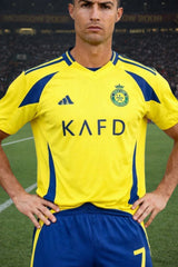 Youth Ronaldo Yellow Al Nassr Jersey Kit (Jersey+Shorts)