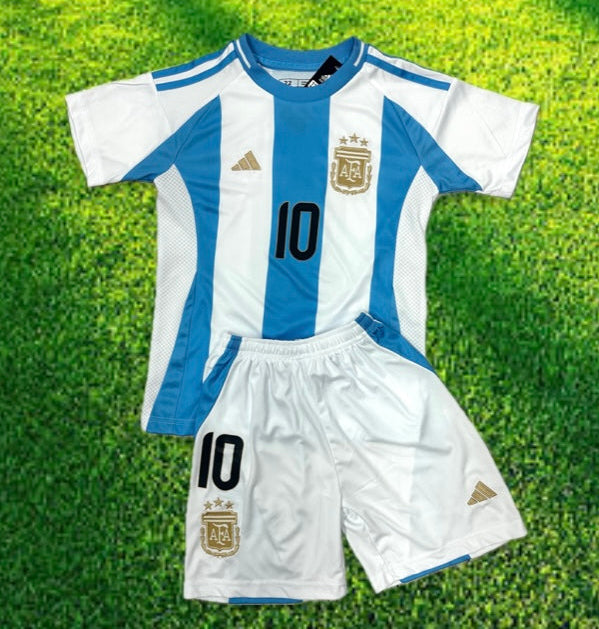 Youth Messi jersey kids Argentina soccer kit