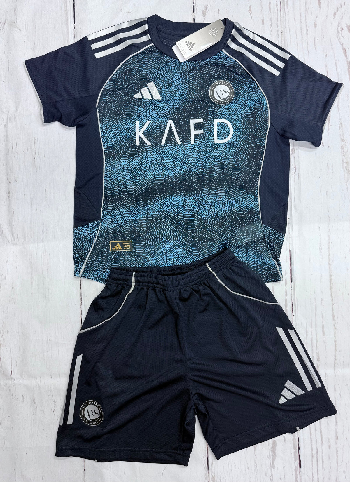 Youth Ronaldo jersey navy 26’ kids soccer set